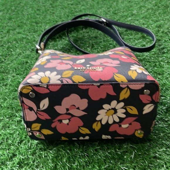 Kate Spade Darcy Small Bucket Bag Road Trip Floral Blue Multi - Picture 5 of 16